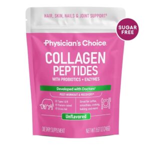 Poudre de peptides de collagène Physician's Choice – Cheveux, Peau et Articulations (Sans  saveur)