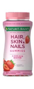 Nature’s Bounty – Vitamines Cheveux, Peau & Ongles avec Biotine (Bonbons gélifiés à la fraise)